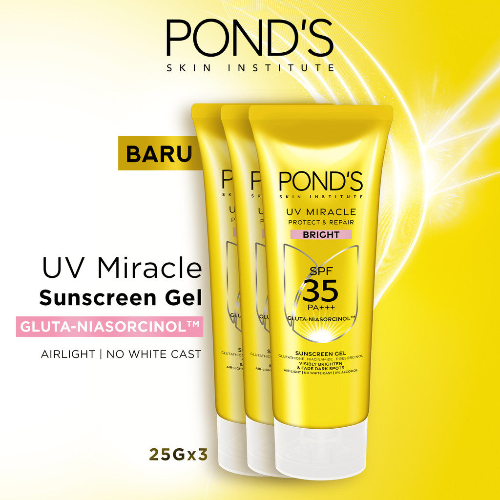 [NEW LAUNCH] PONDS UV MIRACLE BRIGHT SPF 35 25G TRIPLEPACK