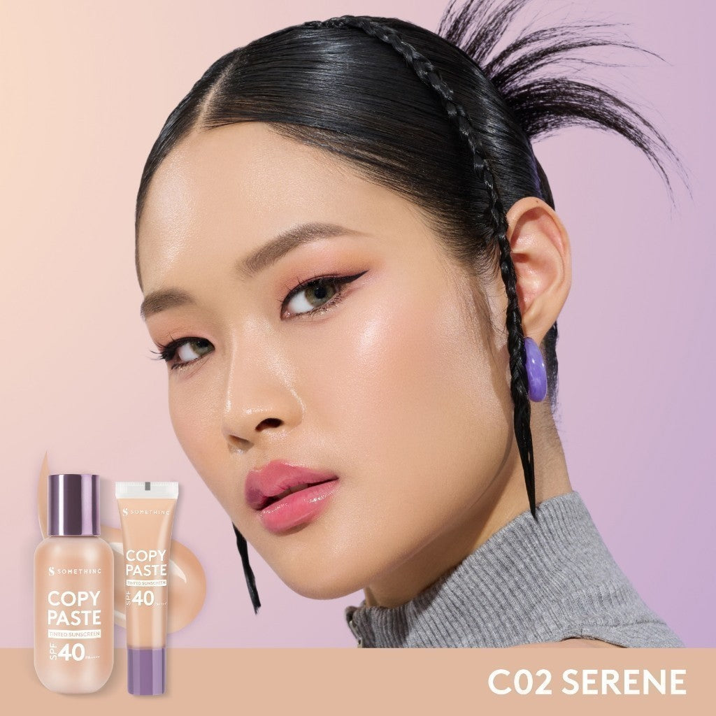 SOMETHINC [3 PCS] Favourite Must Have Makeup (Copy Paste Tinted Sunscreen SPF 40 PA++++ Skin Tint,  Hooman Under Control HD Blur Loose Powder, HANGOVER Voluminous Fiber Lash Smudgeproof Mascara)