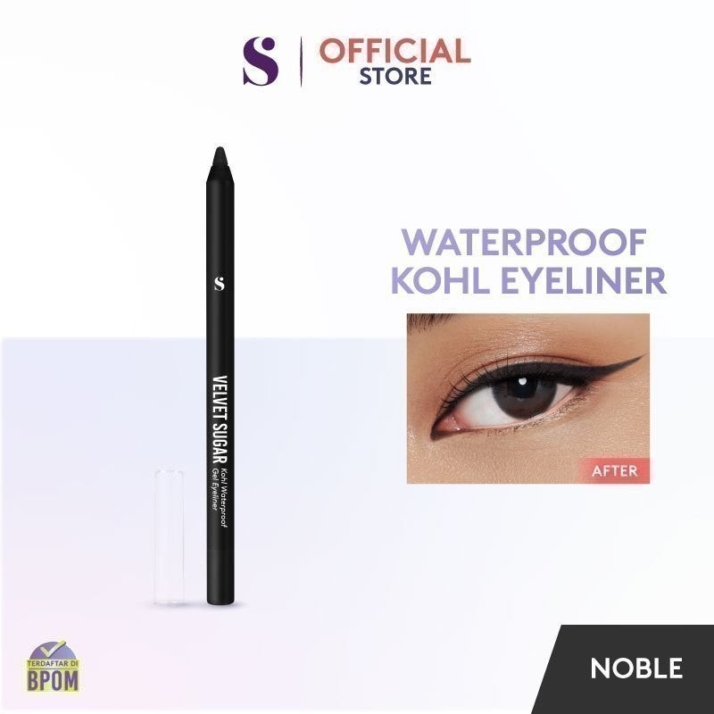 SOMETHINC Velvet Sugar Kohl Waterproof Gel Eyeliner - Eyeliner Pensil Warna Hitam & Gold Mudah Digunakan Pemula