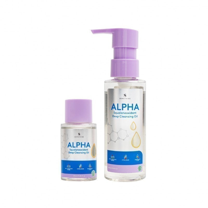 SOMETHINC Alpha Squalaneoxidant Deep Cleansing Oil  - Pembersih Makeup Waterproof, Non comedogenic, Tidak Merusak Skin Barrier, Cocok untuk kulit sensitif