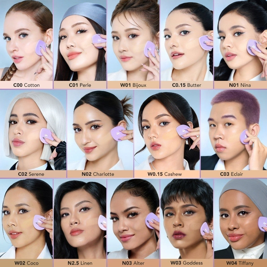 SOMETHINC Copy Paste COVERBLUR Powder Foundation - Seamless Powder Foundation Dengan Formula Zero-Cakey, Zero-Cracky, Dan Zero-Pores*| Coverage Medium to Full, Mampu Meratakan Warna Wajah, Memperkecil Tampilan Pori, Dan Menghaluskan Tekstur Wajah