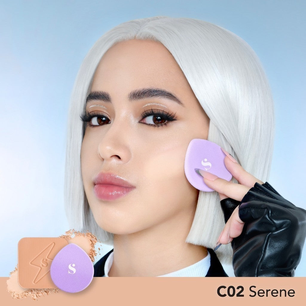 SOMETHINC Copy Paste COVERBLUR Powder Foundation - Seamless Powder Foundation Dengan Formula Zero-Cakey, Zero-Cracky, Dan Zero-Pores*| Coverage Medium to Full, Mampu Meratakan Warna Wajah, Memperkecil Tampilan Pori, Dan Menghaluskan Tekstur Wajah