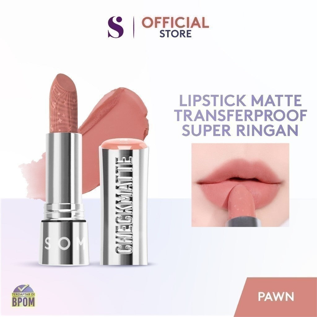 SOMETHINC Checkmatte Transferproof Lipstick - Lipstick Batang Transferproof, Nyaman Dan Tahan Digunakan Hingga 16 Jam | Mampu Menyamarkan Garis Di Bibir, Terasa Ringan, Dan Tidak Lengket, serta Smudgeproof
