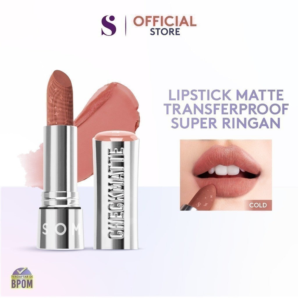 SOMETHINC [2 PCS] Clean Girl Makeup Starter Kit - Hooman Loose Powder, Checkmatte Transferproof Lipstick
