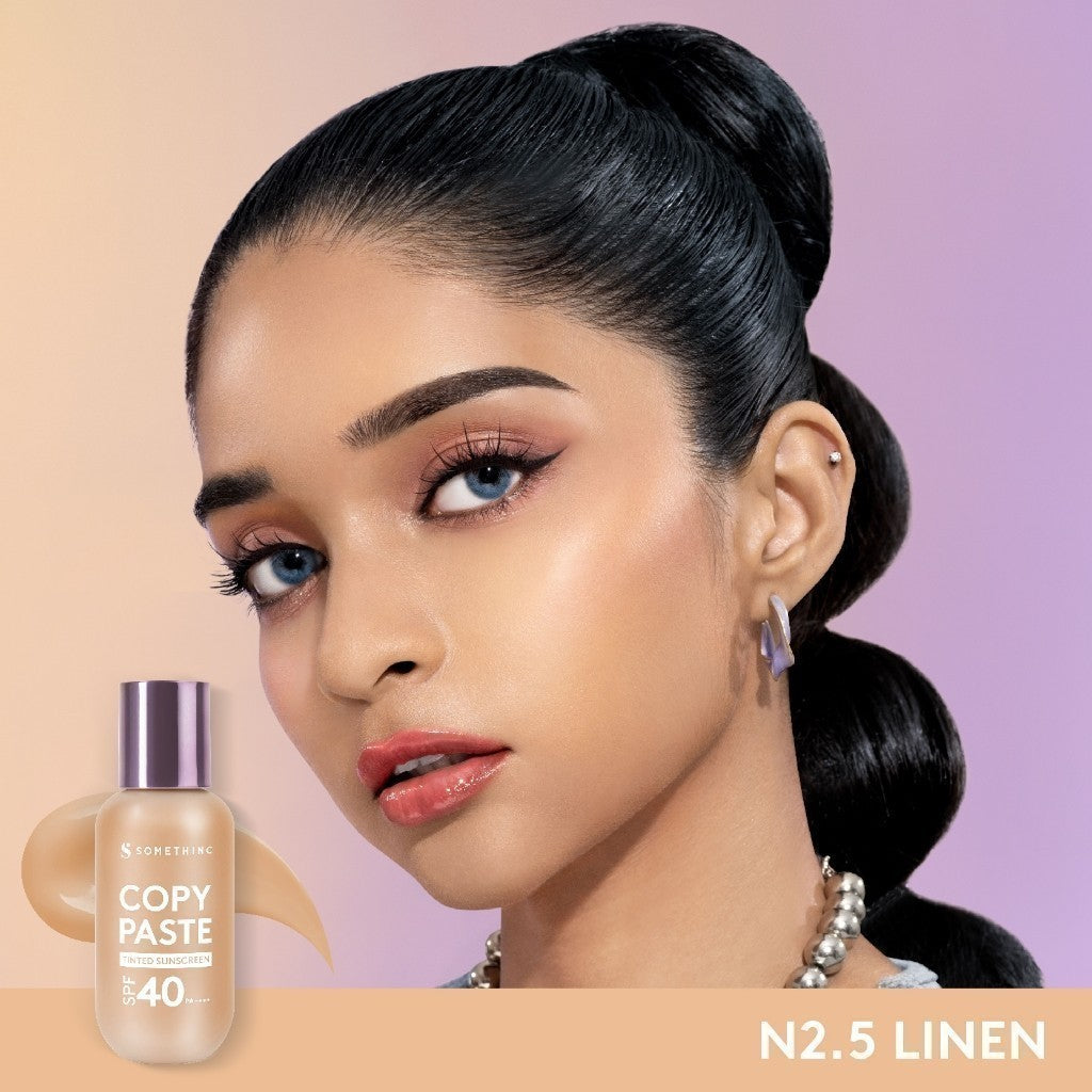 SOMETHINC [2 PCS] Paket Copy Paste Tinted Sunscreen x Makeup (Copy Paste Tinted Sunscreen SPF 40 PA++++ Skin Tint, Checkmatte Transferproof Lipstick, Hangover Smudgeproof Mascara, SRSLY Setting Spray, Hooman Under Control Loose Powder)