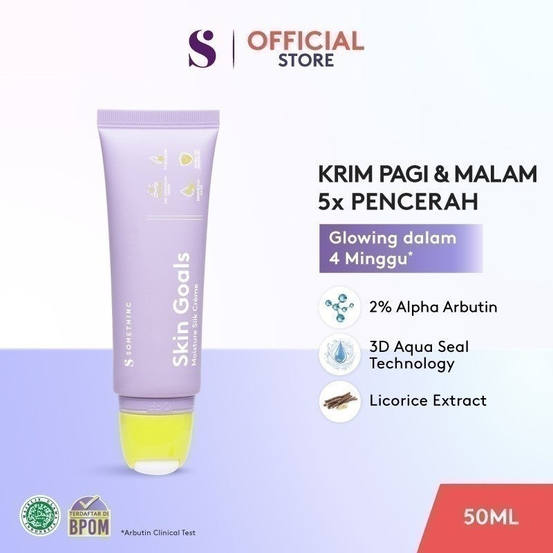 SOMETHINC SKIN GOALS Moisture Silk Creme - Krim Pagi & Malam 5x Pencerah