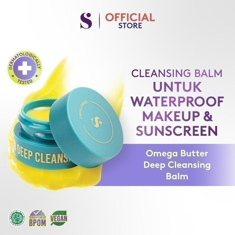 SOMETHINC Omega Butter Deep Cleansing Balm  - Balm Pembersih Makeup Waterproof, Non comedogenic, Tidak Merusak Skin Barrier, Cocok untuk kulit sensitif