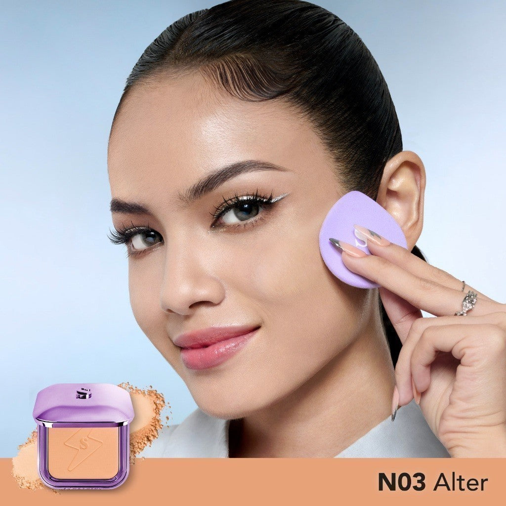 SOMETHINC Copy Paste COVERBLUR Powder Foundation - Seamless Powder Foundation Dengan Formula Zero-Cakey, Zero-Cracky, Dan Zero-Pores*| Coverage Medium to Full, Mampu Meratakan Warna Wajah, Memperkecil Tampilan Pori, Dan Menghaluskan Tekstur Wajah