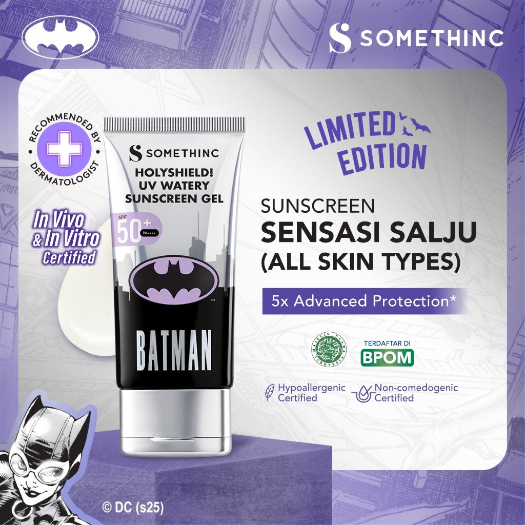 [In Vivo & In Vitro Certified] [TASYA FARASYA APPROVED] SOMETHINC Holyshield! UV Watery Sunscreen Gel SPF 50+ PA++++ - Physical Sunscreen, Sunscreen untuk Kulit Berminnyak, Mudah Menyerap, No Whitecast & Tidak Lengket