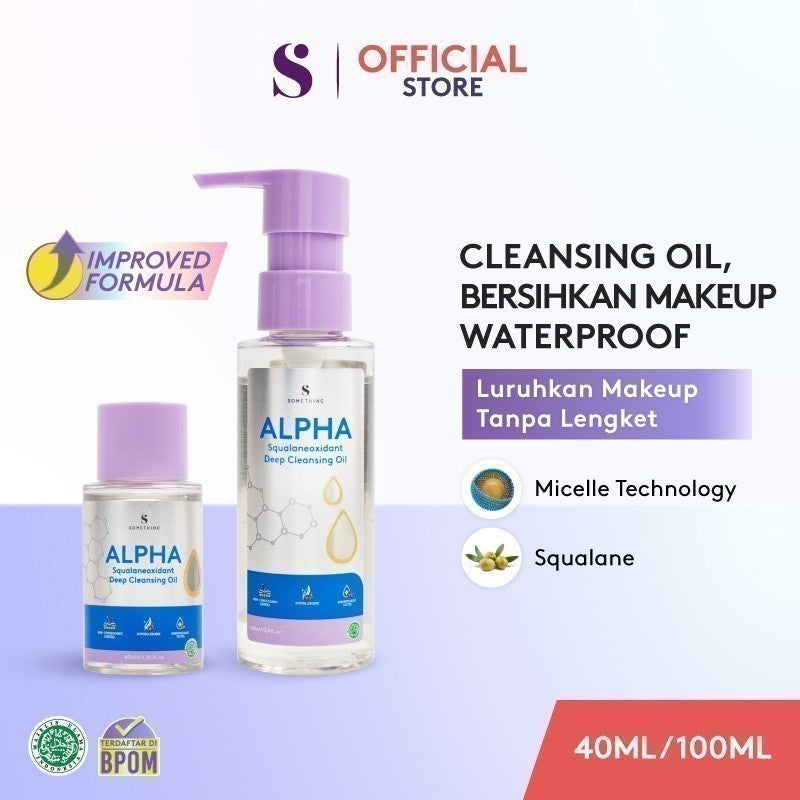 SOMETHINC Alpha Squalaneoxidant Deep Cleansing Oil  - Pembersih Makeup Waterproof, Non comedogenic, Tidak Merusak Skin Barrier, Cocok untuk kulit sensitif