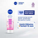 NIVEA Body Serum Extra Bright Premium Fragrance Miracle Sweet 180ml - Hand body serum lotion moisturizer wangi parfum mahal kalem tahan lama mencerahkan kulit kusam badan glowing brightening tone up melembabkan kering - 50x Vitamin C