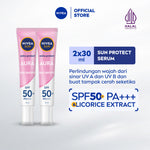 (PAKET HEMAT ISI 2) NIVEA SUN Sunscreen Face Serum Extra Protect Instant Aura SPF50+ PA+++ 30ml - Sunscreen wajah serum sunblock mencerahkan brightening tone up SPF UV lightweight tekstur ringan cepat meresap tidak lengket no whitecast - Licorice Extract