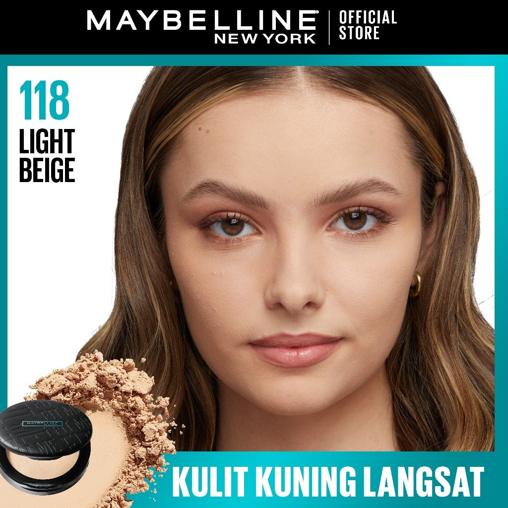 MAYBELLINE OFFICIAL Fit Me Matte + Poreless 16 Jam Oil Control Compact Powder SPF 32 PA+++ Make Up Bedak Padat bebas minyak tahan 16 Jam bedak tabur Makeup Cushion Foundation Bedak Padat Concealer BB Cream Foundation Waterproof Skin Tint Fondation