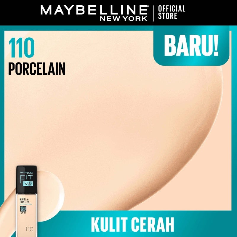MAYBELLINE OFFICIAL Fit Me Matte + Poreless Liquid Foundation Make Up 30ml SPF 22 Makeup Ringan High Cover 16 Jam Oil Control Cushion Foundation Bedak Padat Cushion Foundation Bedak Padat Concealer BB Cream Foundation Waterproof Skin Tint Fondation