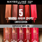 MAYBELLINE OFFICIAL Superstay Vinyl Ink 4.2 ml LIMITED EDITION - Shiny Pigmented Liquid Lipstik Lipstick