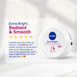 NIVEA Body Cream Extra Bright Radiant & Smooth UV Filter 100ml - Hand body krim lotion moisturizer mencerahkan kulit kusam halus lembut badan glowing brightening tone up serum melembabkan kulit kering - 40x Vitamin C, UVA UVB Filter, 8 Super food