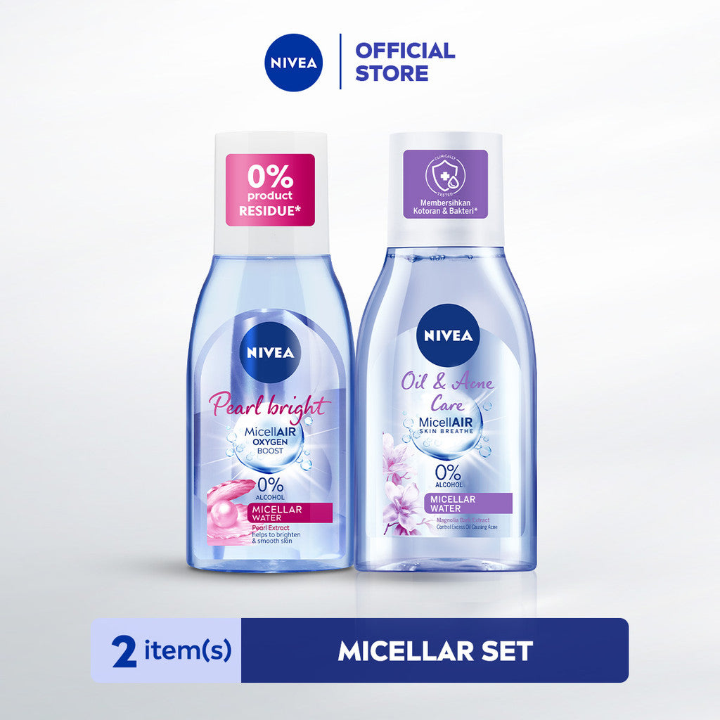 NIVEA Micellar Water MicellAir 125ml - Pearl Bright + Oil & Acne Care