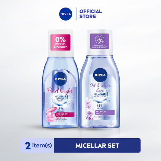 NIVEA Micellar Water MicellAir 125ml - Pearl Bright + Oil & Acne Care