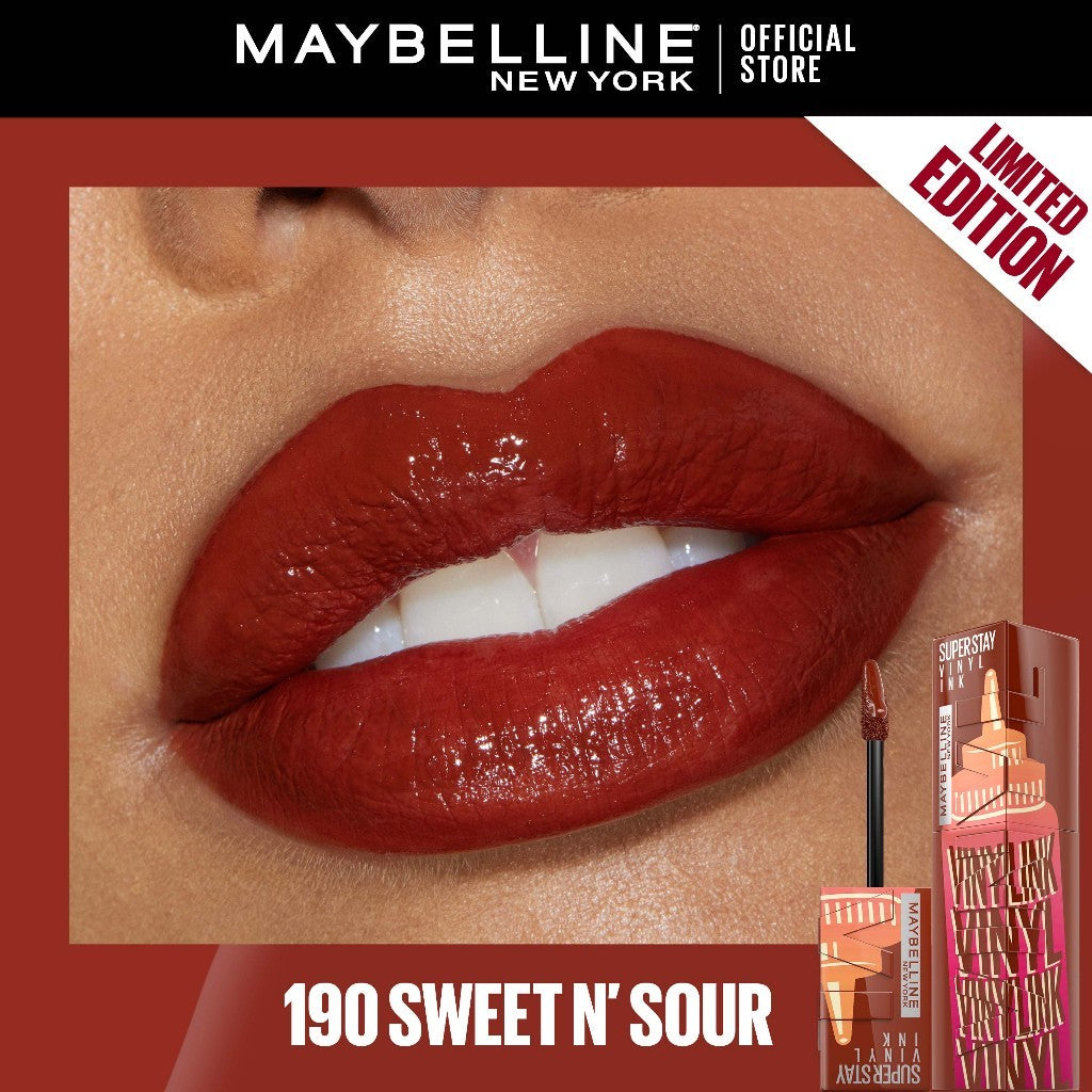 MAYBELLINE OFFICIAL Superstay Vinyl Ink 4.2 ml LIMITED EDITION - Shiny Pigmented Liquid Lipstik Lipstick