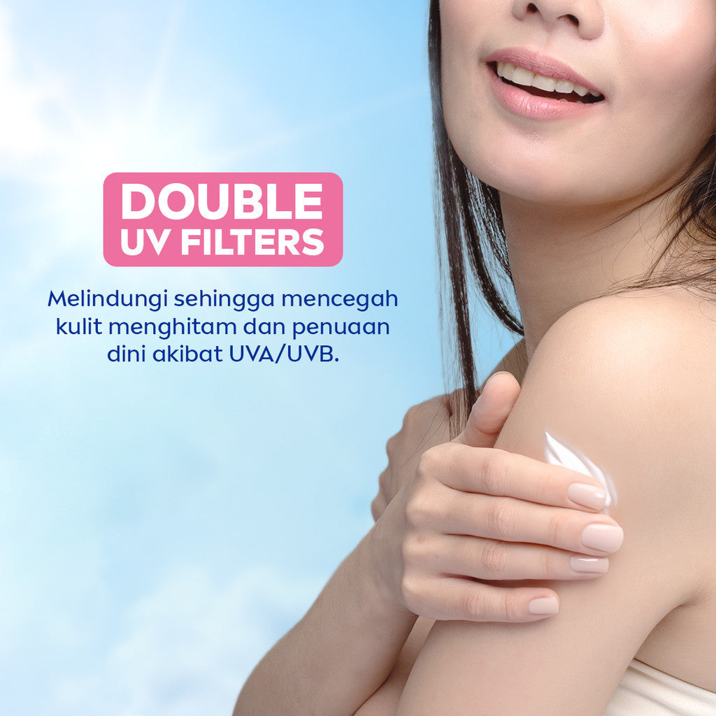 NIVEA Body Cream Extra Bright Radiant & Smooth UV Filter 100ml - Hand body krim lotion moisturizer mencerahkan kulit kusam halus lembut badan glowing brightening tone up serum melembabkan kulit kering - 40x Vitamin C, UVA UVB Filter, 8 Super food