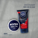 NIVEA MEN Facial Foam Deep Acne Oil Clear Face Scrub 100ml - Sabun cuci muka pria scrub wajah membersihkan bakteri penyebab jerawat komedo mengontrol kulit berminyak mengecilkan pori dan mengangkat sel kulit mati - Himalayan Salt, Salicylic Acid