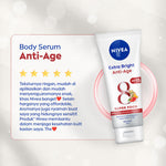 (PAKET HEMAT ISI 3) NIVEA Body Serum Extra Bright Anti Age SPF 15 180ml - Hand body serum moisturizer mencerahkan kulit halus lembut badan mengencangkan kulit kendur melembabkan kering anti aging penuaan dini - 95% Vitamin C, UVA UVB Filter, 8 Super food