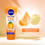 NIVEA Body Lotion Extra Bright C&E Vitamin Lotion 300ml - Handbody SPF serum UV Filter Thailand vitamin mencerahkan kulit kusam glowing brightening body care melembabkan kulit kering - 50x Vitamin C & E, Super Food, pelembap badan tone up kulit