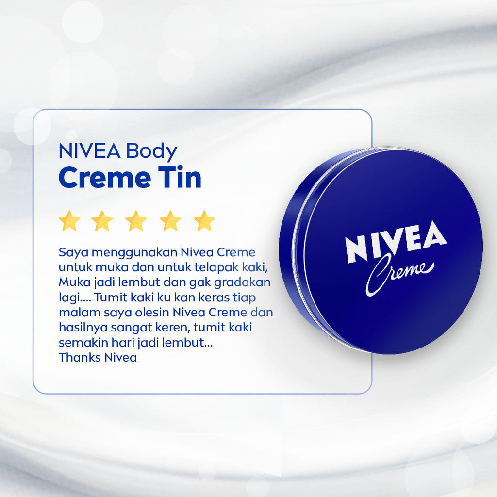 NIVEA Cream Moisturizer Creme Tin 60ml - Hand body krim cream lotion mositurizer multifungsi kaleng biru tua body care kulit kering kasar bersisik pecah-pecah badan wajah muka sikut tumit memperbaiki skin barrier pelembab melembutkan badan - Eucerit