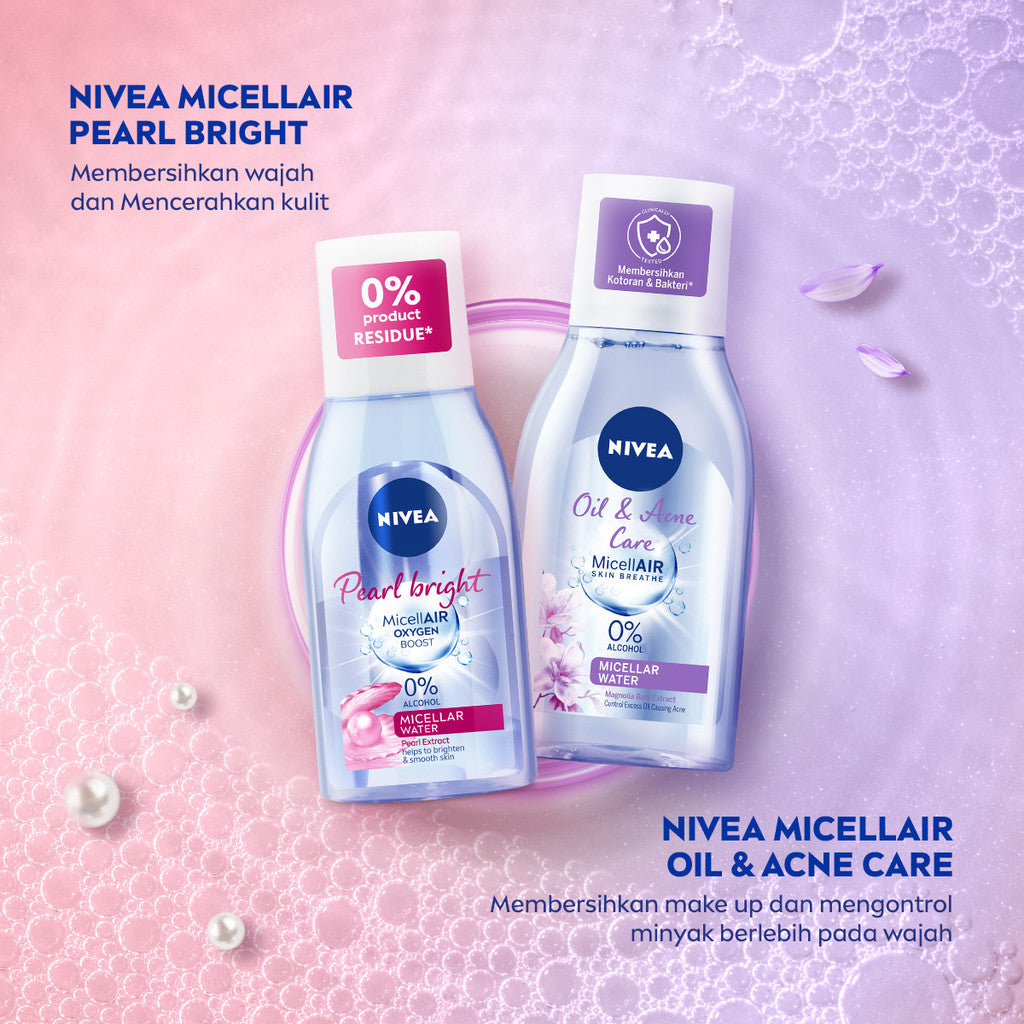 NIVEA Micellar Water MicellAir 125ml - Pearl Bright + Oil & Acne Care