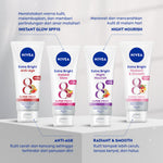(PAKET HEMAT ISI 3) NIVEA Body Serum Extra Bright Anti Age SPF 15 180ml - Hand body serum moisturizer mencerahkan kulit halus lembut badan mengencangkan kulit kendur melembabkan kering anti aging penuaan dini - 95% Vitamin C, UVA UVB Filter, 8 Super food