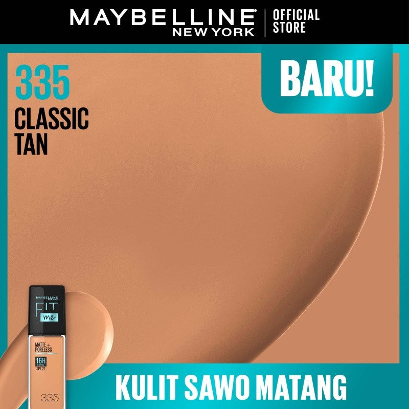 MAYBELLINE OFFICIAL Fit Me Matte + Poreless Liquid Foundation Make Up 30ml SPF 22 Makeup Ringan High Cover 16 Jam Oil Control Cushion Foundation Bedak Padat Cushion Foundation Bedak Padat Concealer BB Cream Foundation Waterproof Skin Tint Fondation
