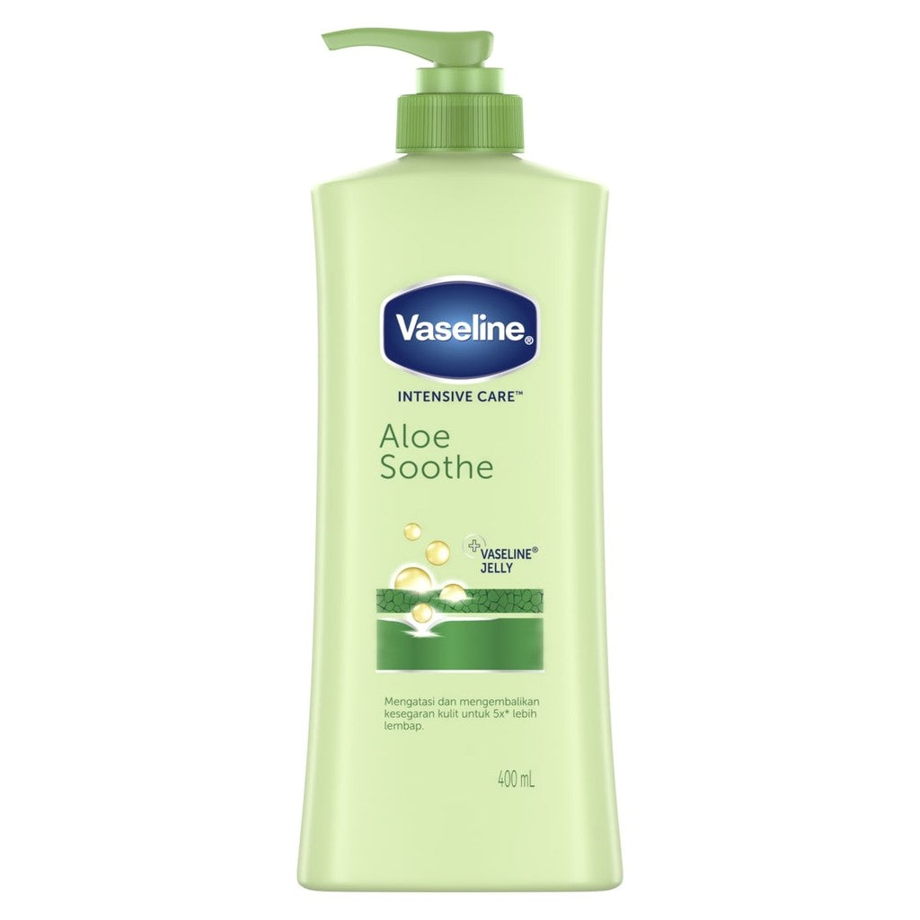 Vaseline HAND BODY LOTION Aloe Vera Lotion Aloe Soothe Kulit Lembap 24jam 400ml 1pcs