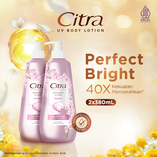 BARU Citra UV Body Lotion Radiant Glow Pearl 380ML Twinpack - Mencerahkan dan Glowing