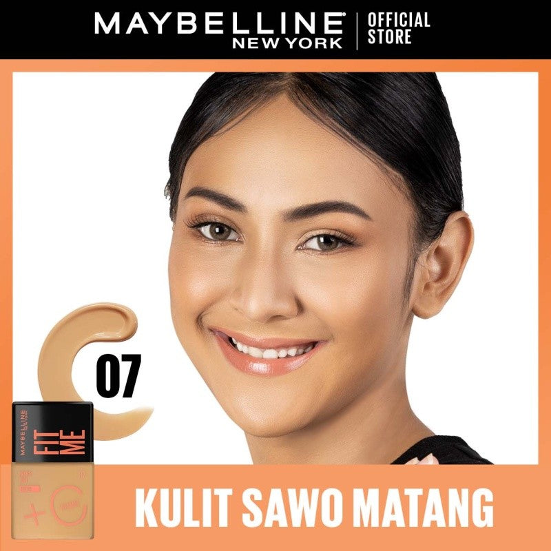 MAYBELLINE OFFICIAL Fit Me Fresh Tint 3 IN 1 30ml Skin Tint Foundation Tinted Sunscreen SPF 50 PA+++ Vitamin C Serum Face Makeup Natural Cushion Foundation Bedak Padat Concealer BB Cream Foundation Waterproof Skin Tint Fondation Sunblock