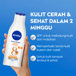 NIVEA Body Lotion Extra Bright Repair & Protect SPF15 100ml - Hand body lotion moisturizer mencerahkan kulit kusam rusak badan glowing brightening tone up melembabkan kering SPF UV matahari sunscreen - 40x Vitamin C, Grapeseed oil, 8 Super food