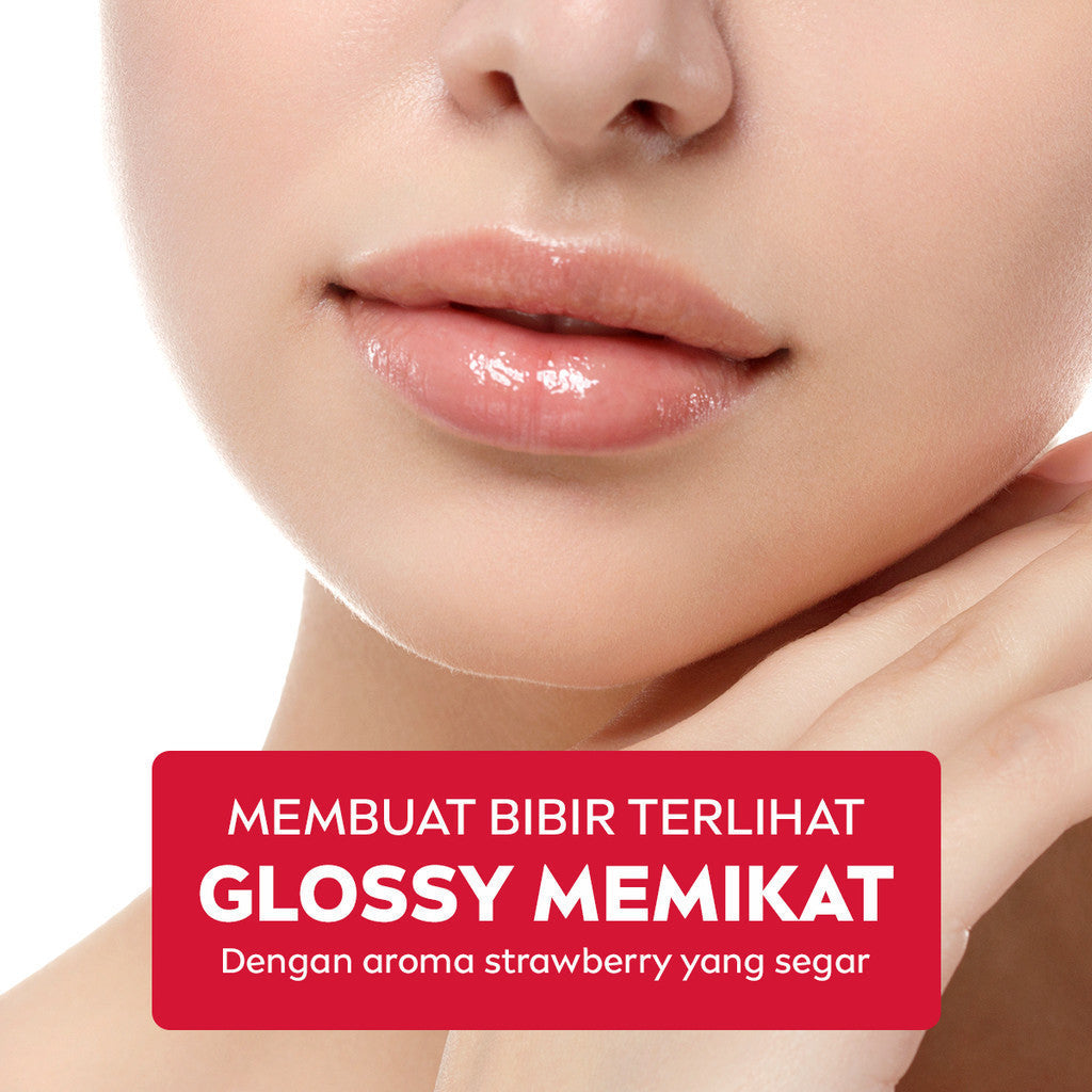 NIVEA Lip Balm Strawberry Shine 4.8gr - Pelembap bibir warna pink tinted pigmented melembabkan plumpy kering pecah-pecah tahan lama melindungi bibir natural intensif lembap tidak lengket tidak berminyak glossy - Avocado Oil, Jojoba Oil, Hydra IQ