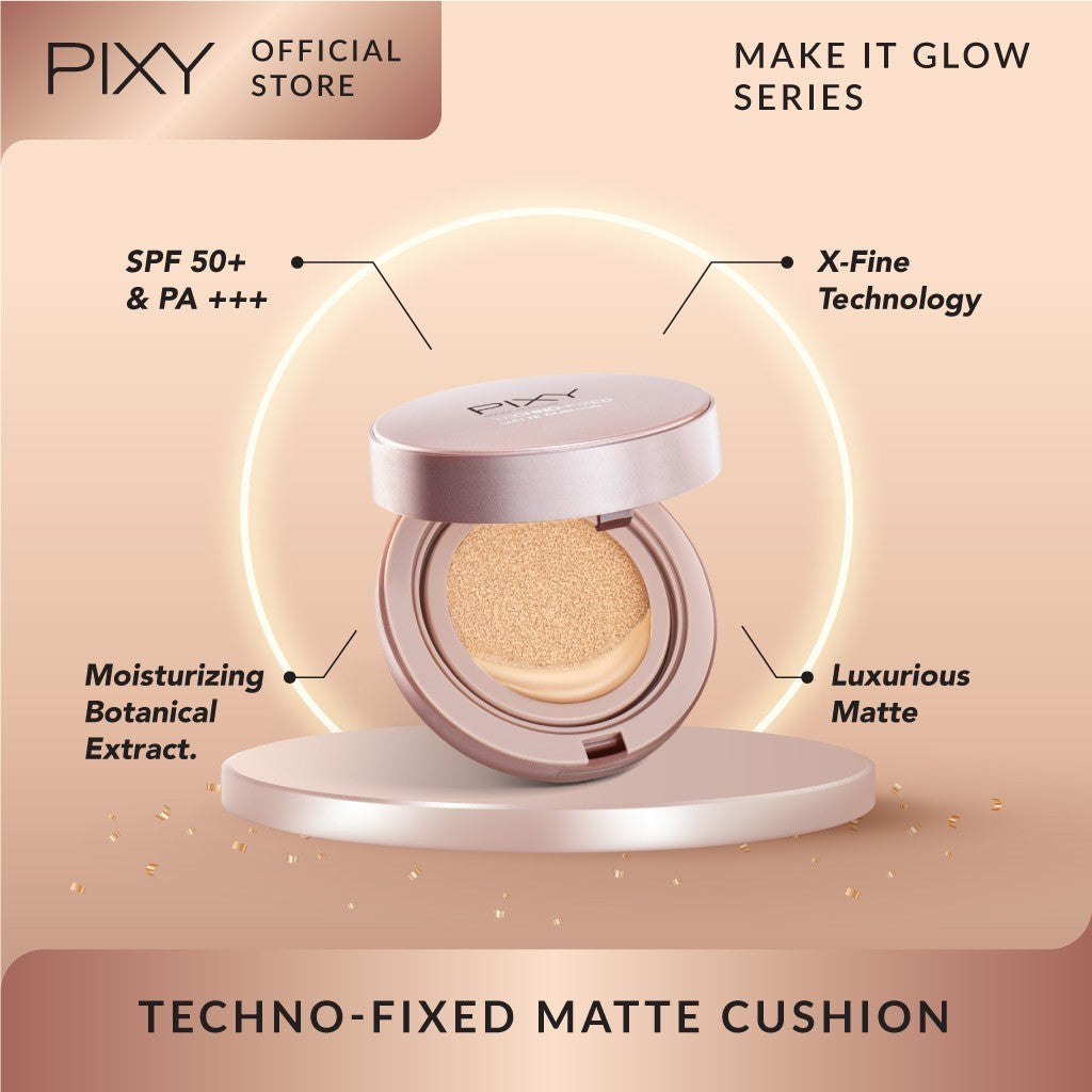 PIXY Make It Glow Techno Fixed Matte Cushion 101 Light Beige
