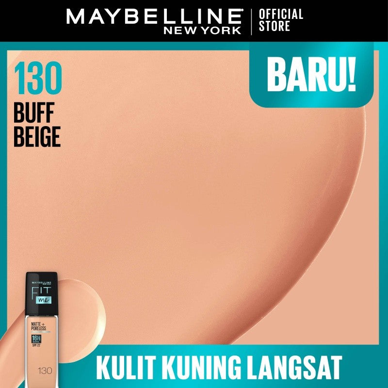 MAYBELLINE OFFICIAL Fit Me Matte + Poreless Liquid Foundation Make Up 30ml SPF 22 Makeup Ringan High Cover 16 Jam Oil Control Cushion Foundation Bedak Padat Cushion Foundation Bedak Padat Concealer BB Cream Foundation Waterproof Skin Tint Fondation