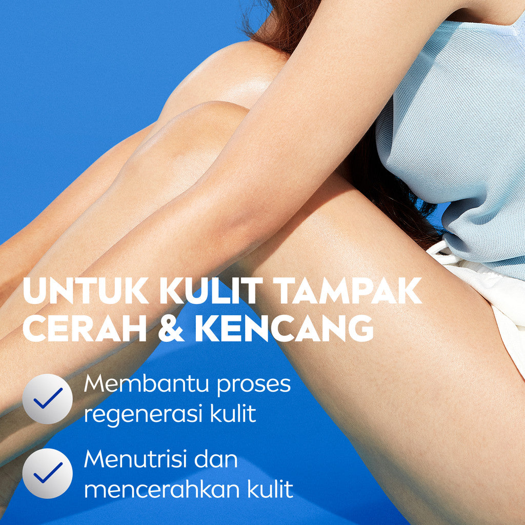 NIVEA Body Lotion Extra Bright Firm & Smooth Q10 190ml - Hand body lotion moisturizer mencerahkan kulit halus lembut badan mengencangkan kulit kendur kencang melembabkan kering anti aging penuaan dini - 40x Vitamin C, UVA UVB Filter, 8 Super food