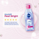 NIVEA Micellar Water MicellAir Pearl Bright 200ml - Pembersih make up tanpa alkohol makeup remover mencerahkan kulit kusam membersihkan wajah double cleansing melembabkan kulit kering - Pearl & Licorice Extract, 0% Alcohol