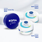 NIVEA Cream Moisturizer Creme Tin 60ml - Hand body krim cream lotion mositurizer multifungsi kaleng biru tua body care kulit kering kasar bersisik pecah-pecah badan wajah muka sikut tumit memperbaiki skin barrier pelembab melembutkan badan - Eucerit