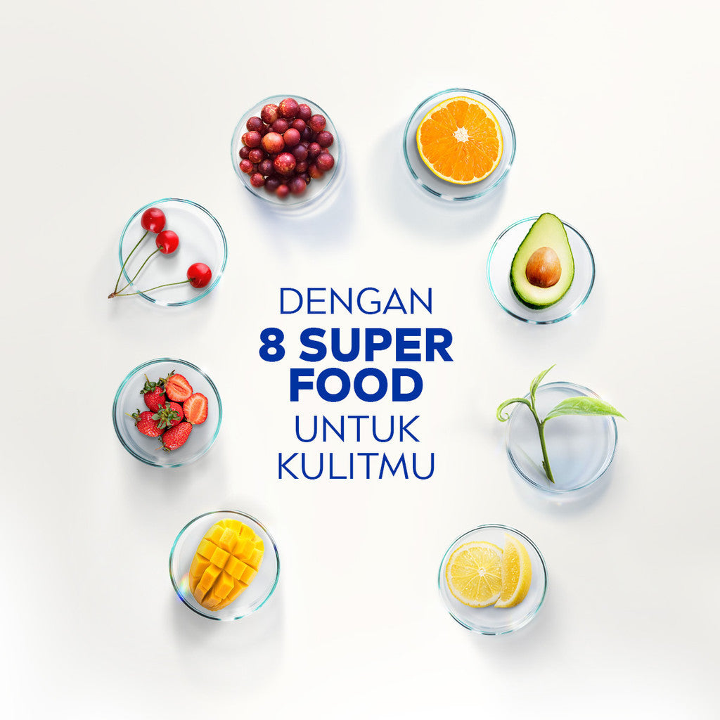 NIVEA Body Cream Extra Bright Radiant & Smooth UV Filter 100ml - Hand body krim lotion moisturizer mencerahkan kulit kusam halus lembut badan glowing brightening tone up serum melembabkan kulit kering - 40x Vitamin C, UVA UVB Filter, 8 Super food