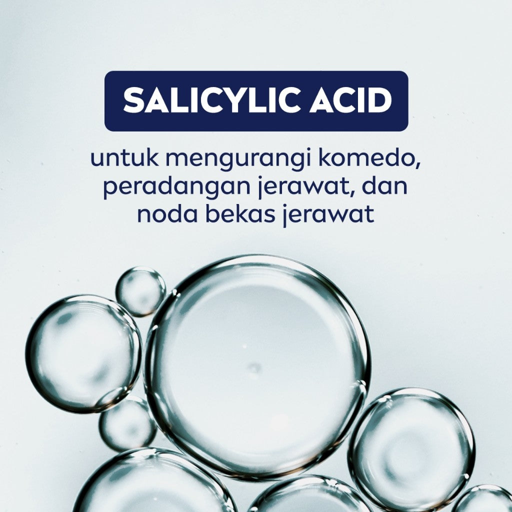 NIVEA MEN Facial Foam Deep Acne Oil Clear Face Scrub 100ml - Sabun cuci muka pria scrub wajah membersihkan bakteri penyebab jerawat komedo mengontrol kulit berminyak mengecilkan pori dan mengangkat sel kulit mati - Himalayan Salt, Salicylic Acid