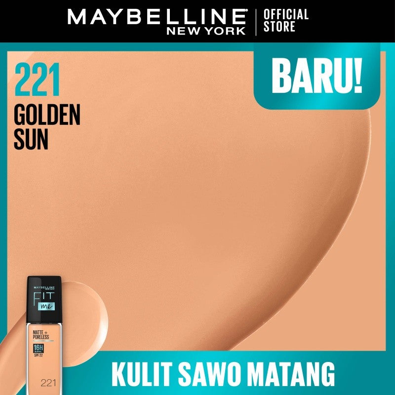 MAYBELLINE OFFICIAL Fit Me Matte + Poreless Liquid Foundation Make Up 30ml SPF 22 Makeup Ringan High Cover 16 Jam Oil Control Cushion Foundation Bedak Padat Cushion Foundation Bedak Padat Concealer BB Cream Foundation Waterproof Skin Tint Fondation