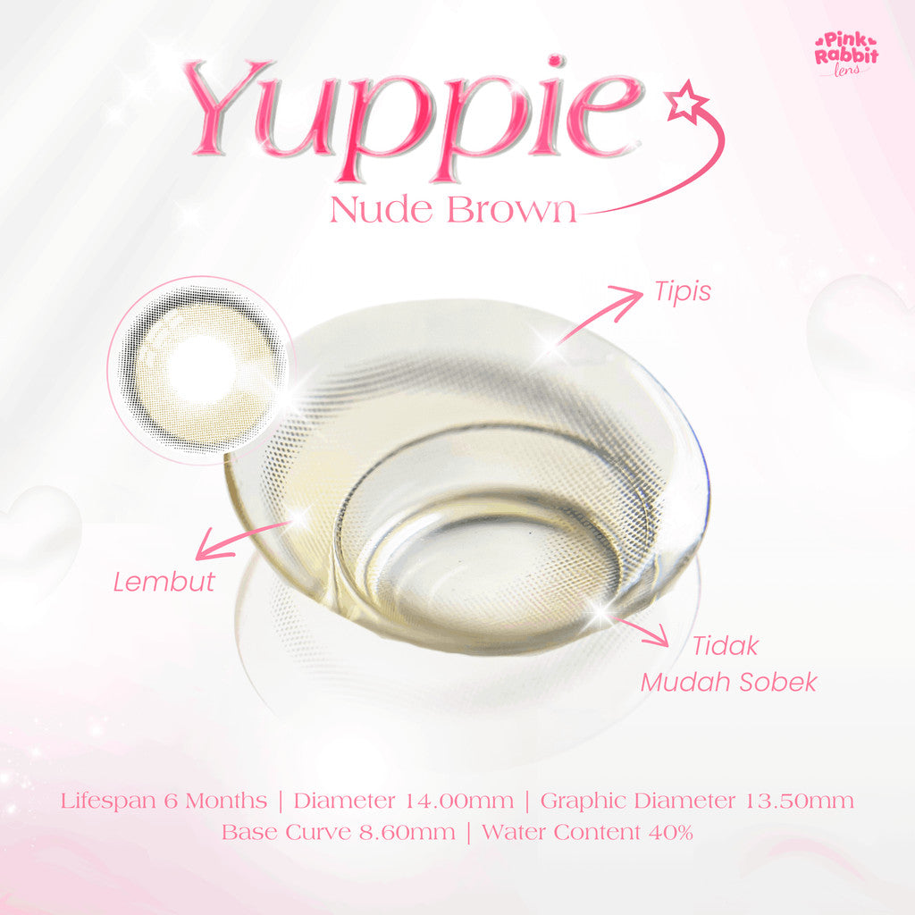 PINKRABBIT SOFTLENS YUPPIE NUDE BROWN - Normal, Minus 0.5 S/D 10.00 (1PCS/Sebelah)