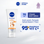 NIVEA Body Serum Extra Bright Care & Protect SPF 15 70ml - Hand body serum lotion moisturizer mencerahkan kulit kusam badan glowing brightening tone up melembabkan kering SPF UV matahari sunscreen - 95% Vitamin C, Grapeseed Oil, 8 Super food