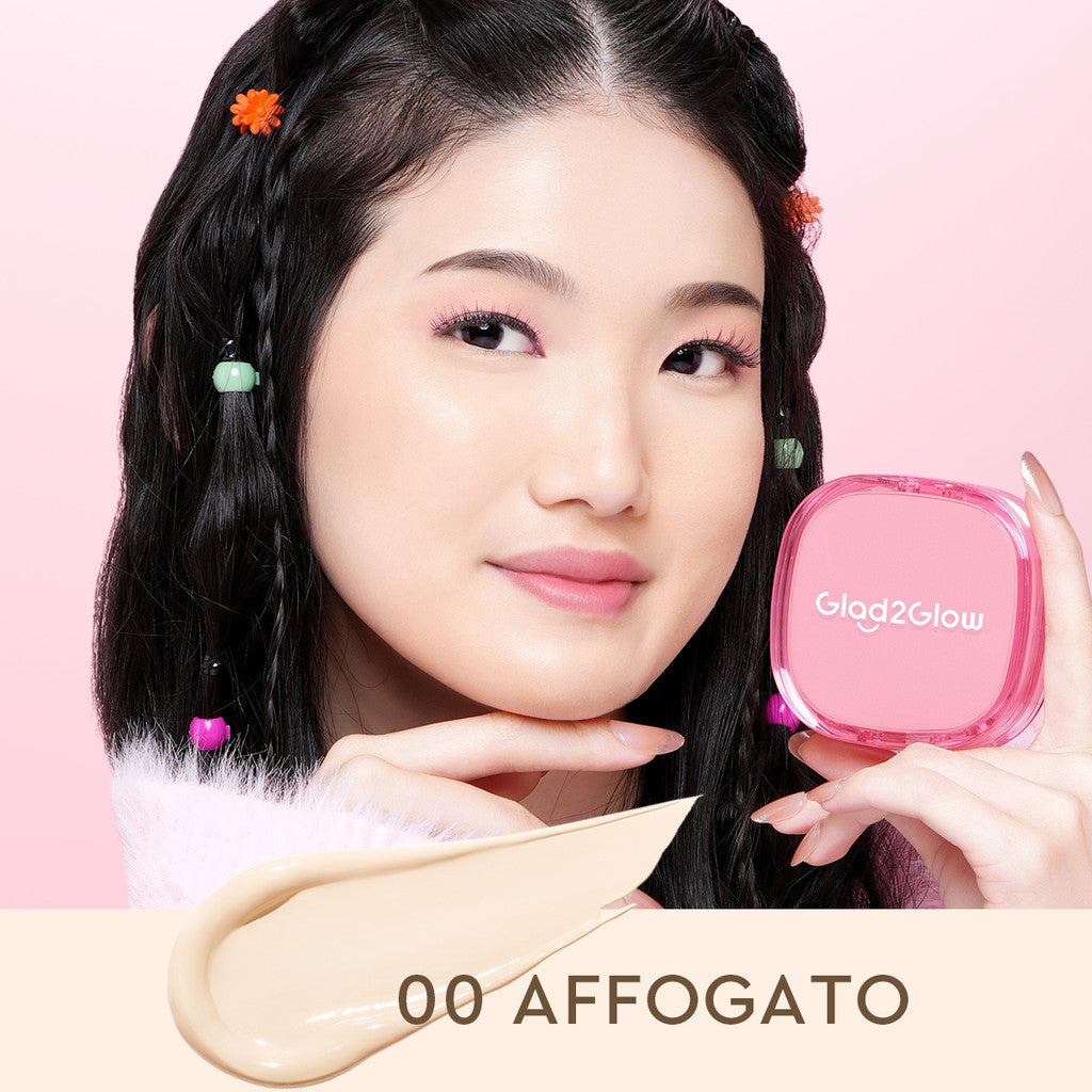 Glad2Glow Perfect Cover Cushion Foundation Waterproof Make Up Setting Concealer BB Cream Tahan Lama Hingga 12 Jam Hasil Akhir Glowing Dan Menyatu Dengan Warna Kulit Tekstur Ringan Di Wajah Full Coverage Velvet To Matte g2glow official store