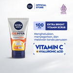 NIVEA MEN Vitamin Scrub Extra Bright C&HYA 100ml - Sabun cuci muka pria scrub mencerahkan mengangkat sel kulit mati brightening kulit kusam facial wash pembersih wajah cerah membersihkan pori pori polusi debu kotoran - Vitamin C, Hyaluronic acid