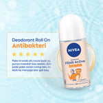(PAKET HEMAT ISI 3) NIVEA Deodorant Roll On Brightening Anti Bacterial 50ml - Deodoran wanita hijab antiperspirant dan anti bakteri tahan bau keringat badan dengan wangi segar tahan lama seharian - Micro Vitamin C, 0% alkohol cocok untuk semua jenis kulit