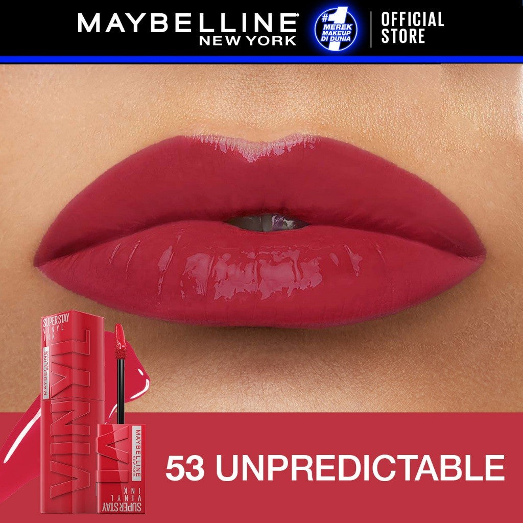 MAYBELLINE OFFICIAL Superstay Vinyl Ink 4.2 ml LIMITED EDITION - Shiny Pigmented Liquid Lipstik Lipstick